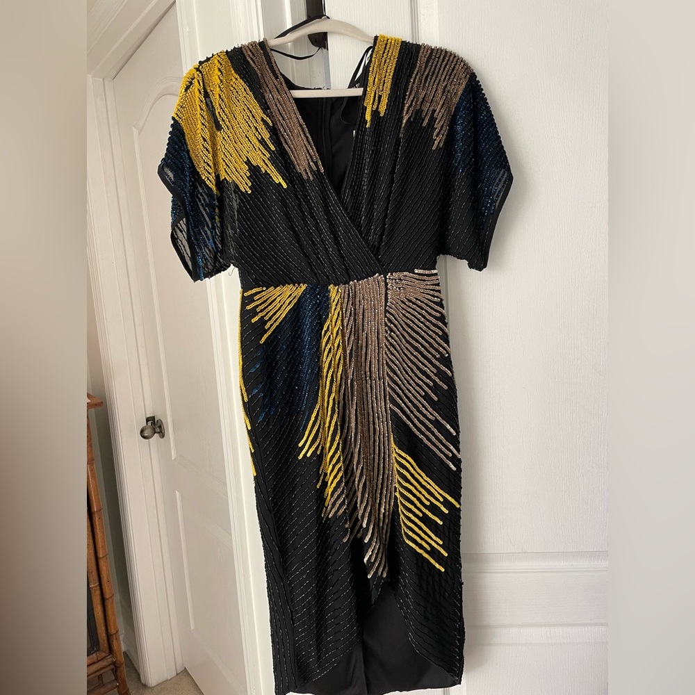 Gianni Bini Black and Gold Sequin Dress